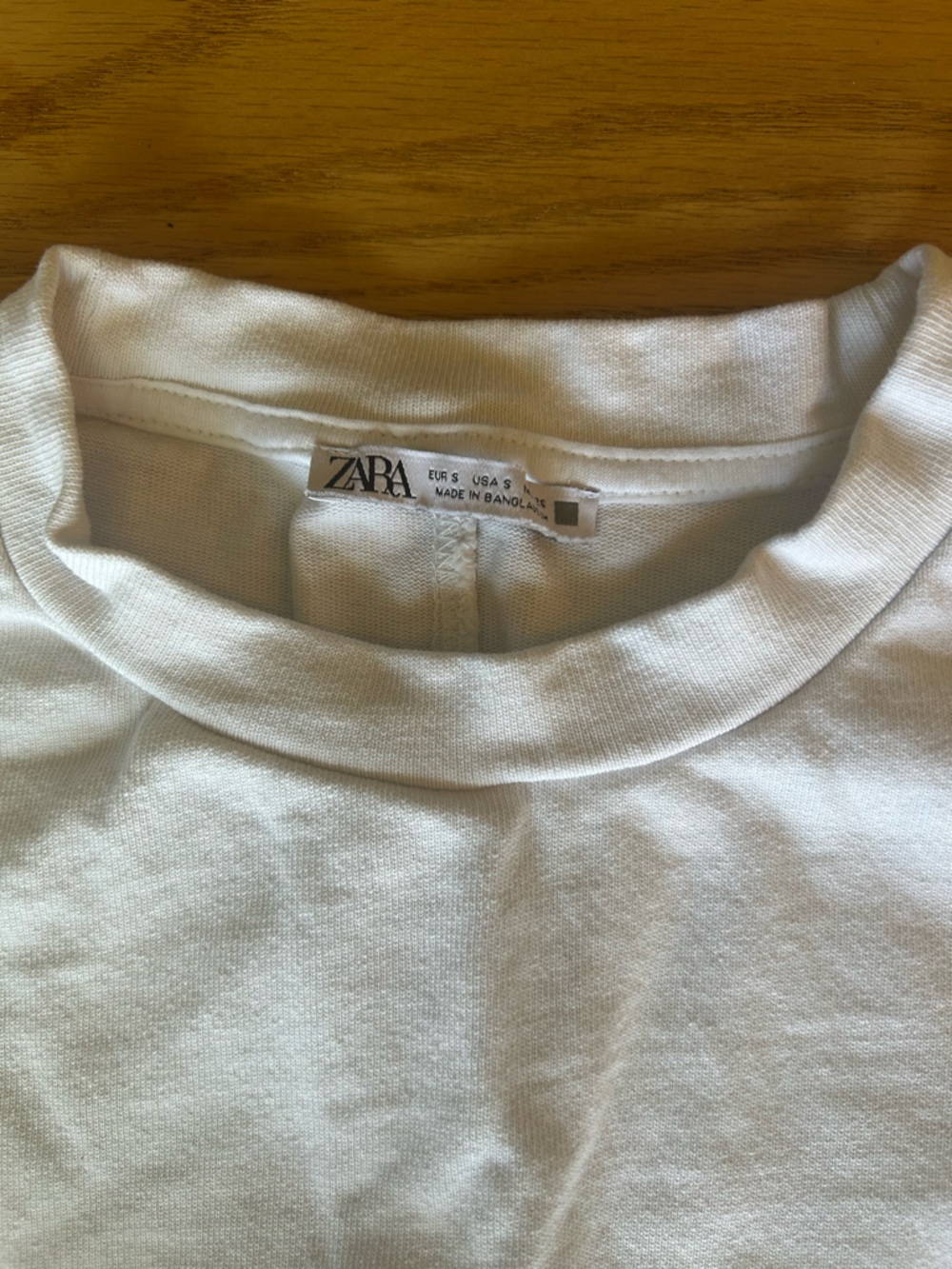 Zara white jersey short sleeved fitted long tee